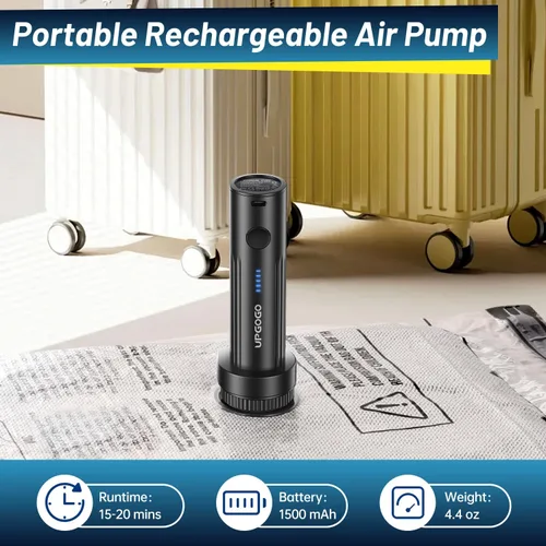 Miniatura 3 de Bolsas de vacío de viaje para equipaje con bomba eléctrica portátil, bolsas de sellado al vacío para ropa, cubos de embalaje de compresión