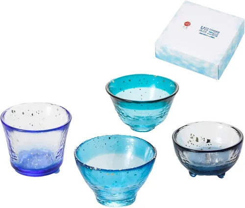 Miniatura 10 de Tazas de sake japonesas hechas a mano – Exquisita cristalería artesanal para sake frío y shochu, elegante vajilla para cualquier ocasión, fabricada