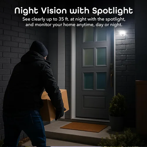 Miniatura 5 de Geeni Mini cámara de seguridad para interiores y exteriores 1080P, paquete de 2, cámaras WiFi inteligentes con detección de movimiento y sonido