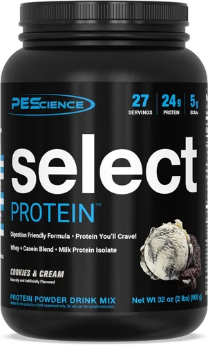 Miniatura 9 de PEScience Select Protein Powder, mezcla de suero y caseína, proteína limpia en polvo para mujeres y hombres, baja en calorías, baja