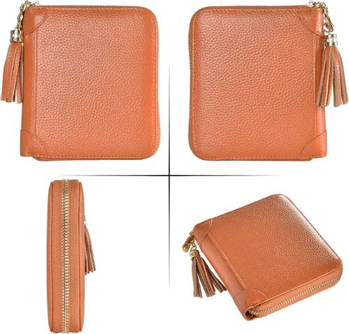 Miniatura 6 de Easyoulife - Billetera de piel con cierre y tarjetero para mujer, con bloqueo de interferencia de radiofrecuencia (RFID), cartera Rfid, M