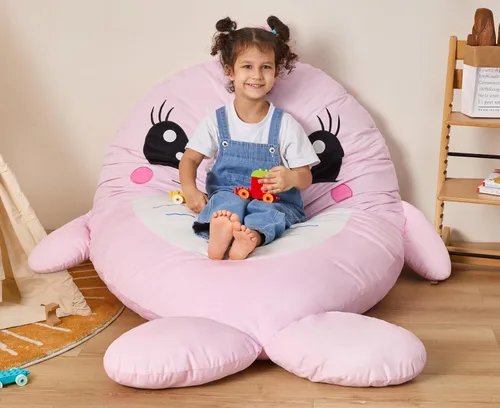 Miniatura 14 de Hobestluk Puf - Cojín de suelo para puf, puf para adultos, tumbona para sala de estar, dormitorio o sala de juegos (negro, mediano, pingüino)