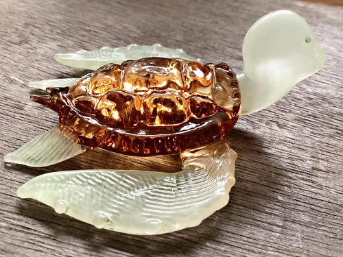 Miniatura 5 de Adorno de muñeca de cristal marrón naranja de tortuga marina gigante hecho a mano decorativo jardín