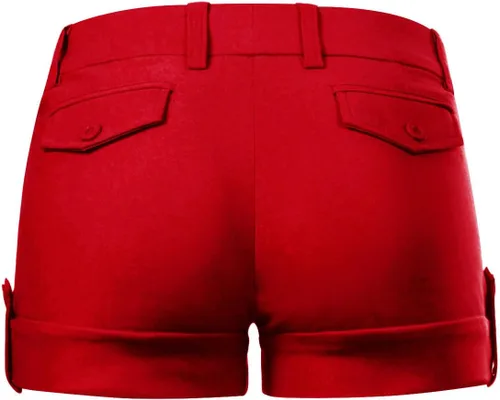 Miniatura 3 de MixMatchy Pantalones cortos casuales con puños y bolsillos para mujer