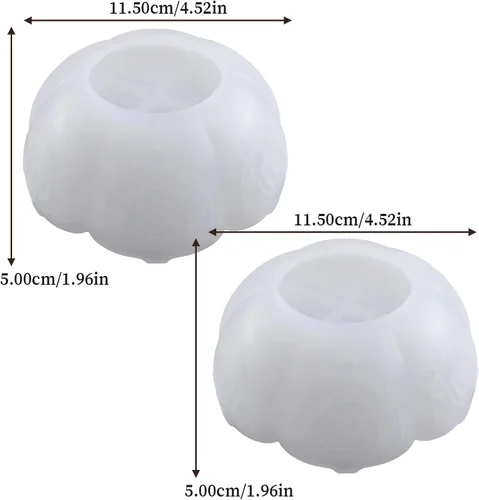 Miniatura 2 de 2 piezas moldes de resina para bandeja de flores, molde de silicona de cuenco de loto para fundición de resina epoxi, molde único de concreto de 2