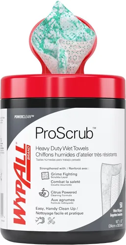 Miniatura 12 de WypAll PowerClean ProScrub Toallas Húmedas de Trabajo Pesado (91371), Limpieza de Doble Acción, Toallitas Grandes de 9.5" x 12" Pulgadas, Cubo