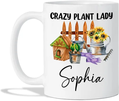 Miniatura 10 de Regalos personalizados para jardineros, taza de jardín con la frase "All I Need Is This Plant", taza de café para jardineros, taza para amantes