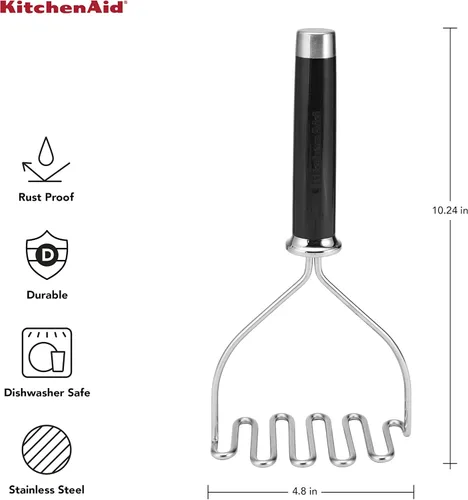 Miniatura 7 de KitchenAid Gourmet - Rallador de caja de acero inoxidable de 4 lados con contenedor de almacenamiento desmontable, 10 pulgadas de alto, negro