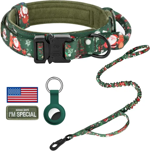 Miniatura 18 de DAGANXI Collar táctico para perro, collar ajustable de nailon para entrenamiento militar con asa de control y hebilla de metal pesado para perros