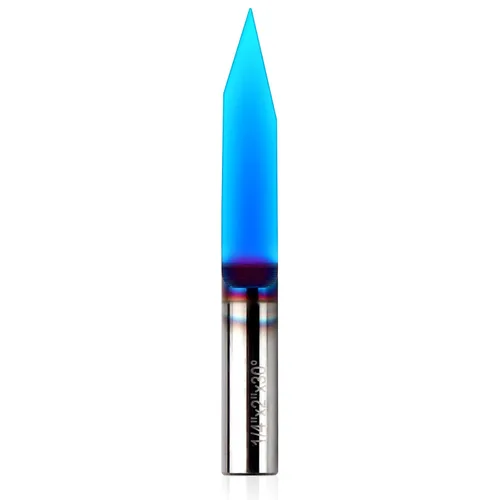 Miniatura 17 de EANOSIC Broca de enrutador de ranura en V de 15 grados, vástago de 1/4 pulgadas, broca de carburo sólido con revestimiento azul nano para grabado
