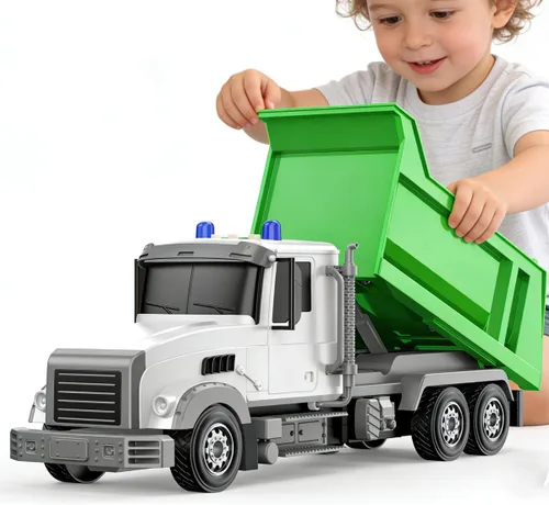 Camión volquete grande de 14 pulgadas con sonidos para niños, juguetes para niños de 3 a 8 años, ideal para celebraciones de Navidad y cumpleaños,