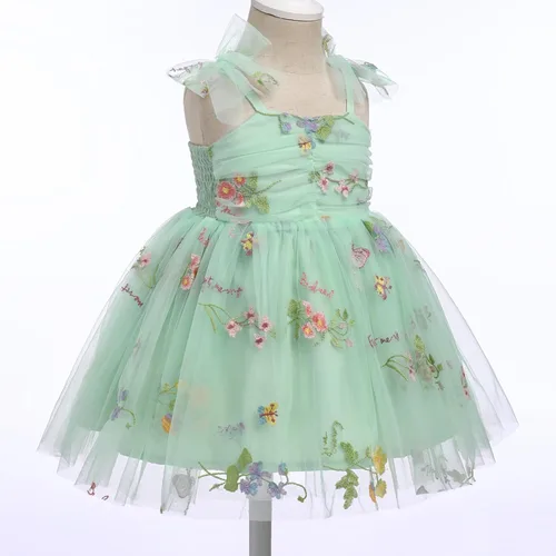 Miniatura 4 de Vestido tutú para niña, sin mangas, fruncido, vestido de verano con lentejuelas brillantes, lunares, estrellas, princesa, vestido de tul