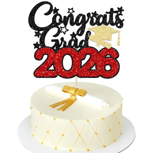 Miniatura 8 de Gyufise 1 decoración de pastel de graduación azul 2024 de felicitaciones para tartas de graduación 2024, decoración de pastel con purpurina