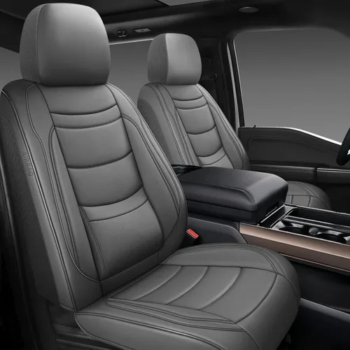 Miniatura 13 de NS YOLO Juego completo de fundas de cuero para asientos de automóvil, ajuste universal para la mayoría de los automóviles, SUV y sedanes, cojines