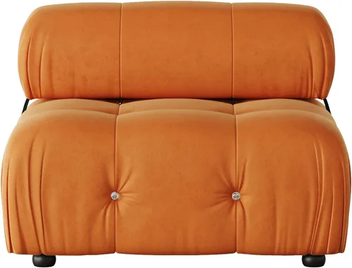 Miniatura 21 de Sofá modular seccional, sofá de terciopelo, asiento medio, beige