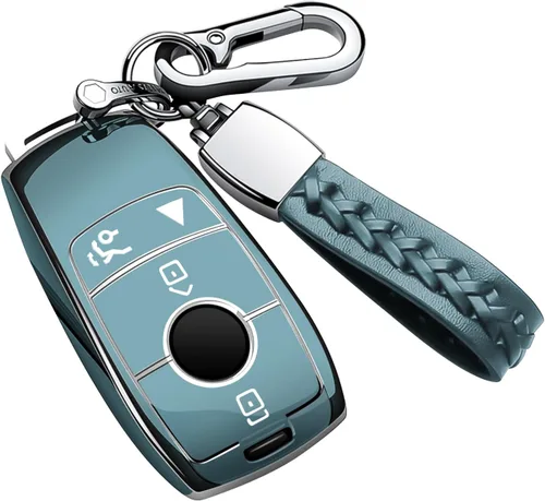 Miniatura 10 de Compatible con funda para llavero Mercedes Benz con llavero, TPU suave protección de 360 grados para GLA GLE GLS 2020-2025 Clase S 2019-2023 Clase E