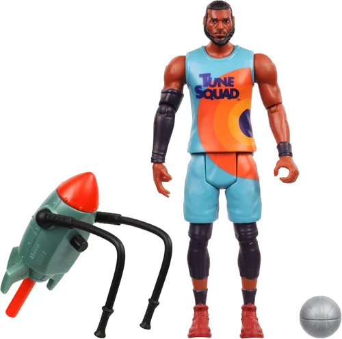 Space Jam: A New Legacy - Figura de acción de basquetbolista de 5 pulgadas de Lebron James con propulsor de cohete ACME 4000