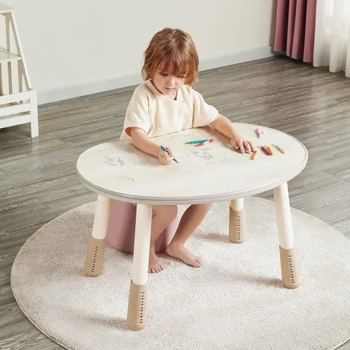 Miniatura 5 de Mesa para niños, mesa de juego para niños de altura ajustable, mesa de arte para niños lista para grafiti. Adecuado para el hogar y jardín