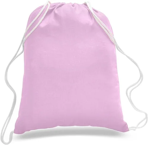Miniatura 14 de ToteBagFactory Paquete de 6 mochilas de lona de algodón con cordón: blanco, liso, tela reutilizable, 14 pulgadas de ancho x 18 pulgadas de alto