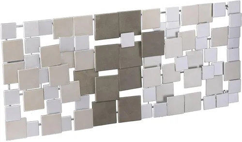 Miniatura 2 de SEI Furniture Wavson - Escultura de pared, diseño geométrico 3D, arte de pared de montaje único, plateado, 47.00 x 2.25 pulgadas