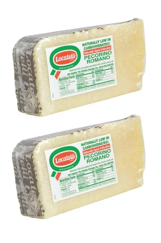 Cuña de queso pecorino romano | Paquete de 2 – 1.25 libras cada uno de peso aproximado (2.5 libras en total | 100% leche de oveja pura | Vendido por