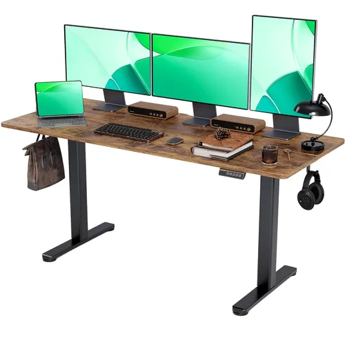 Miniatura 29 de Claiks Escritorio Eléctrico de Pie, Escritorio Ajustable de Altura para Pararse, Escritorio de Oficina en Casa de 48x24 Pulgadas con Tablero