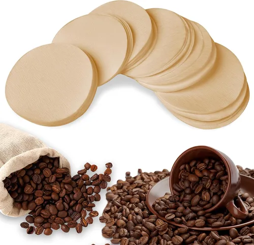Miniatura 6 de CEYAZYE 200 piezas de papel de filtro de café redondo, filtros de café desechables de 2.205 in, filtro de cafetera Moka para máquina de espresso
