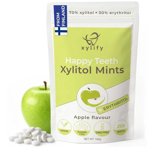 Miniatura 7 de Mentas de xilitol para el cuidado oral - Sabor bayas silvestres, 100% xilitol endulzado, caramelo sin azúcar, mentas dentales Happy Teeth