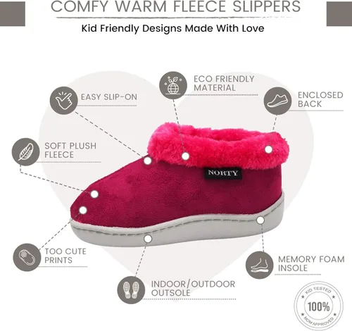 Miniatura 5 de NORTY - Zapatillas de interior con forro polar para niños pequeños y niñas