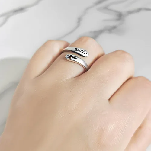 Miniatura 45 de Anillo de plata de ley 925, minimalista, ajustable, hecho a mano, para mujeres y niñas