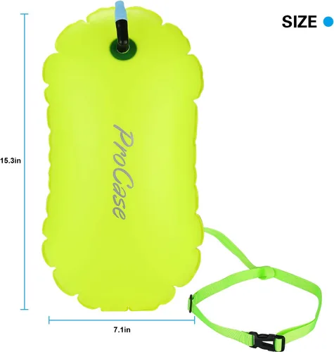 Miniatura 2 de ProCase Flotador de boya de natación, flotador de seguridad de burbujas de natación con cinturón ajustable para nadadores de aguas abiertas