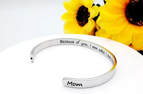 Miniatura 347 de Pulseras inspiradoras para mujer, joyería de acero inoxidable, con refranes, pulsera motivacional con mensaje oculto, pulseras grabadas para mejor