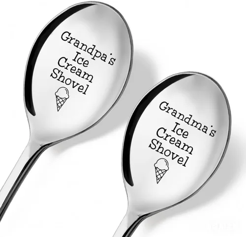 Miniatura 18 de Pala de helado para esposo y esposa – Juego de 2 cucharas para él y ella, ideas para parejas, aniversario, cumpleaños, día de San Valentín, cuchara