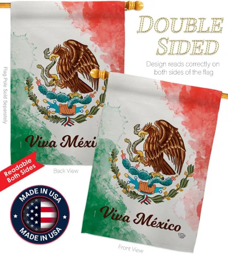 Miniatura 3 de Ornamento Collection Viva México Casa Bandera Pack de Nación Regional Internacional Mundo País Particular Área Decoración Banner Pequeño Jardín