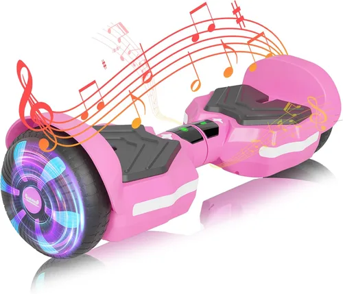 SIMATE Patinete, altavoces Bluetooth y ruedas LED iluminadas, control por APP, motores duales de 250W, velocidad máxima de 8.5 mph y alcance máximo