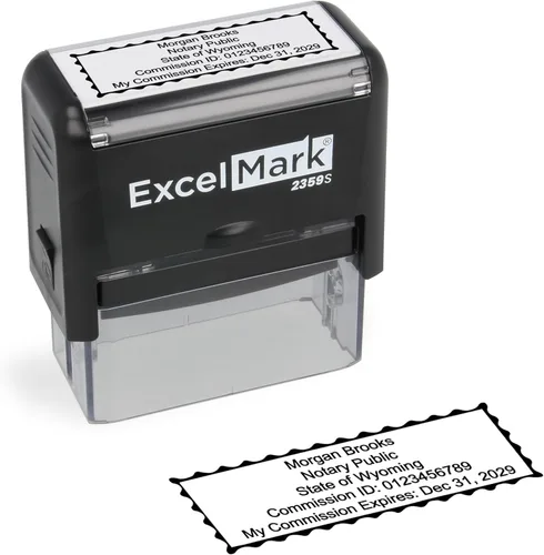 Miniatura 24 de ExcelMark Sello Notarial para los 50 Estados - Sello Oficial del Estado - Texas Negro