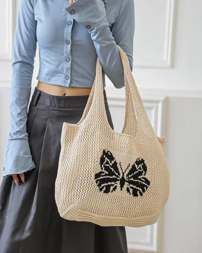 Miniatura 14 de Bolsas de ganchillo para mujer, bolsa de mano de playa de verano, bolsa de hombro de gran capacidad, bolsa de hobo estética, bolsa de punto, bolsa