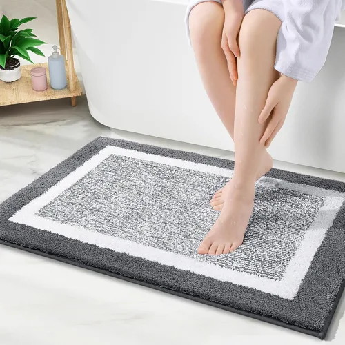 Miniatura 30 de OLANLY Alfombras de baño 24x16, tapete de baño de microfibra extra suave y absorbente, antideslizante, lavable a máquina, alfombra de baño esponjosa