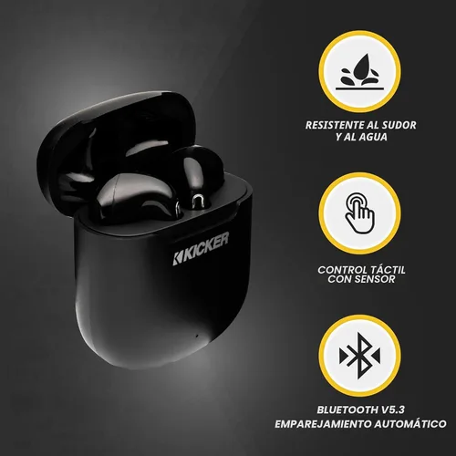 Miniatura 4 de Auriculares KICKER TWS1 Verdaderos Inalámbricos, Auriculares Bluetooth con Micrófono, Auriculares Inalámbricos para Android y iOS, Estuche de Carga
