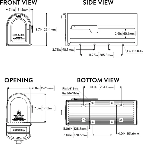 Miniatura 10 de Architectural Mailboxes 7600B-10 MB1 Buzón mediano, negro