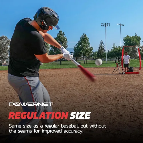 Miniatura 4 de PowerNet Launch F-lite Softball & Baseball Pitching Machine, Dimpled Practice Balls, Bucket of Baseballs, Coaching Bucket Bundle for Pitching