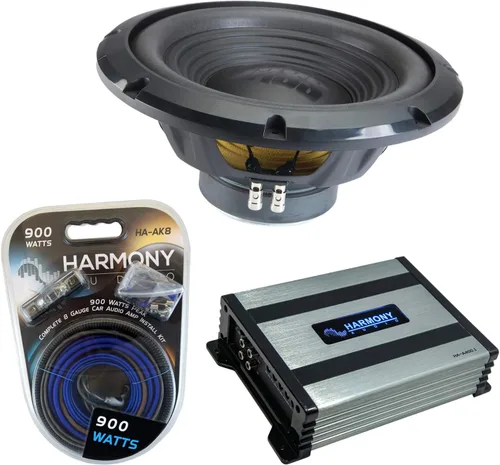 Harmony Audio Alpine W12S4 - Subwoofer de audio para automóvil de 500 W de 12 pulgadas con amplificador Harmony HA-A400.1 y kit de amplificador