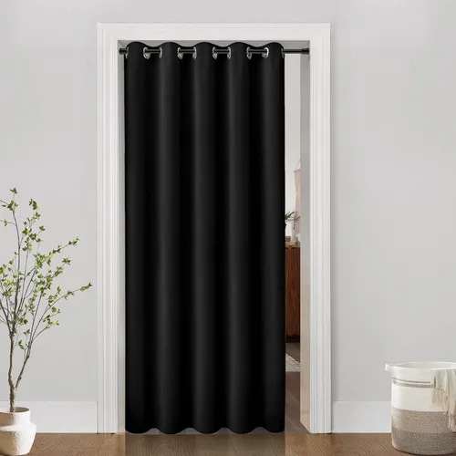 Miniatura 15 de Cortina de puerta para privacidad de puerta, cortina para puertas de armario para abrir armario de dormitorio, cortinas térmicas opacas para calor