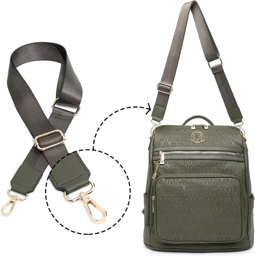 Miniatura 32 de MKP COLLECTION Mochila de moda para mujer, bolsa convertible grande para mujer, mochila de viaje, bolsa de hombro, juego de 2 piezas con borla, Beige