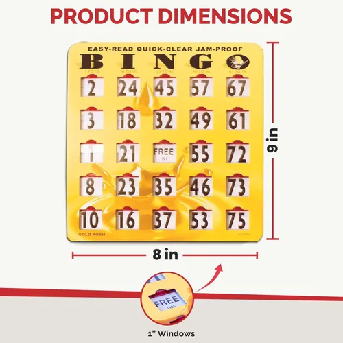 Miniatura 3 de MR CHIPS Tarjetas de bingo deslizantes con ventana deslizante, fácil de leer, de rápida transparencia, con impresión grande, con ventanas 25 tarjetas