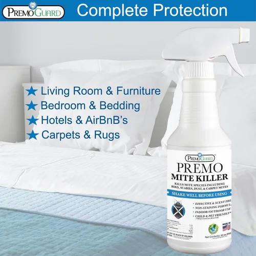 Miniatura 4 de Premo Guard Spray de tratamiento de ácaros, 16 onzas, mata el polvo, la sarna, la araña, la alfombra, los ácaros de pájaros, ratones y ratas