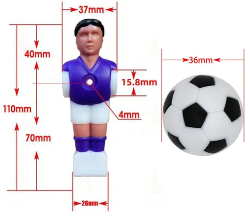 Miniatura 9 de Foosball Hombres Set Futbolín Jugador de Mesa de Fútbol Jugadores de Fútbol Piezas Jugador de Futbol