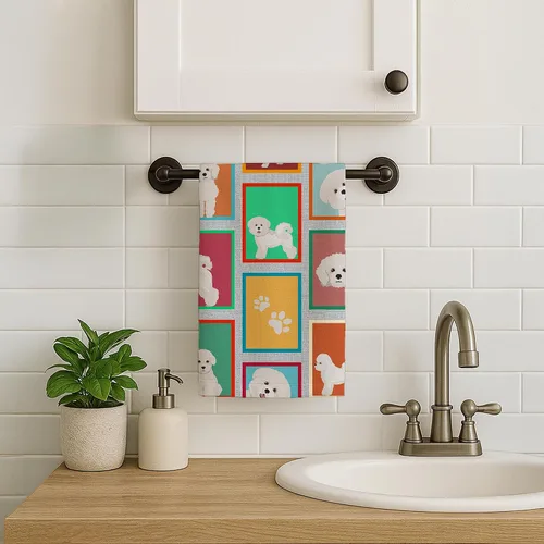 Miniatura 2 de Caroline's Treasures MLM1106KTWL Lots of Bichon Frise - Toalla de cocina para invitados, toalla de baño decorativa para cara, té, paño de cocina