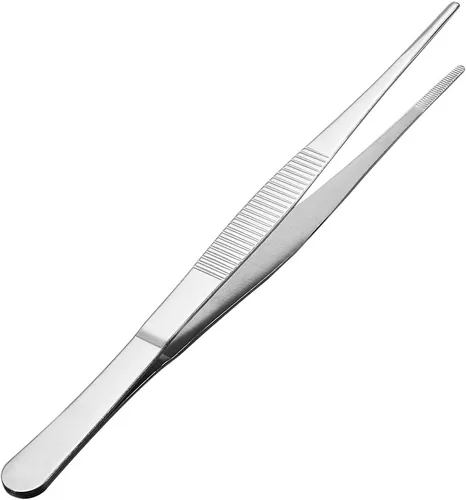 Miniatura 5 de uxcell 1 pinza recta de acero inoxidable 430 de 6.3 pulgadas con punta dentada, herramienta de jardín diaria