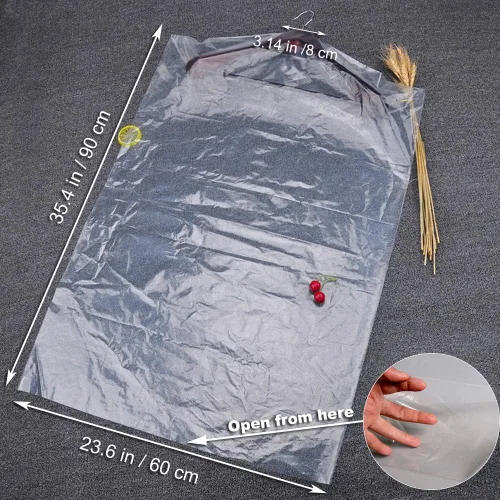 Miniatura 3 de 10 fundas de plástico transparente para ropa de 35.4 pulgadas, bolsas protectoras a prueba de polvo, adecuadas para almacenamiento en el hogar